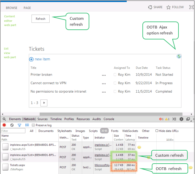 SharePoint 2013 Custom List View Web Part Refresh – Roy Kim on Azure and AI