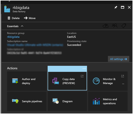 Azure Data Factory- Copy Data from Azure Data Lake Store to Azure SQL-4