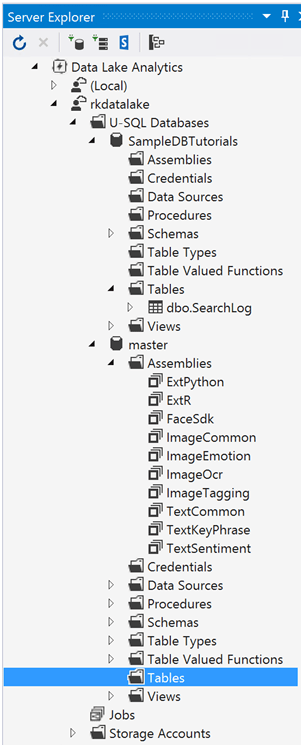 Azure Data Lake Analytics- Database and Tables-3