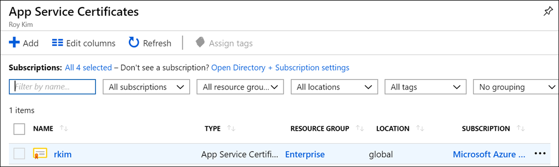 Renewing the Azure App Service SSL Certificate in an Application ...
