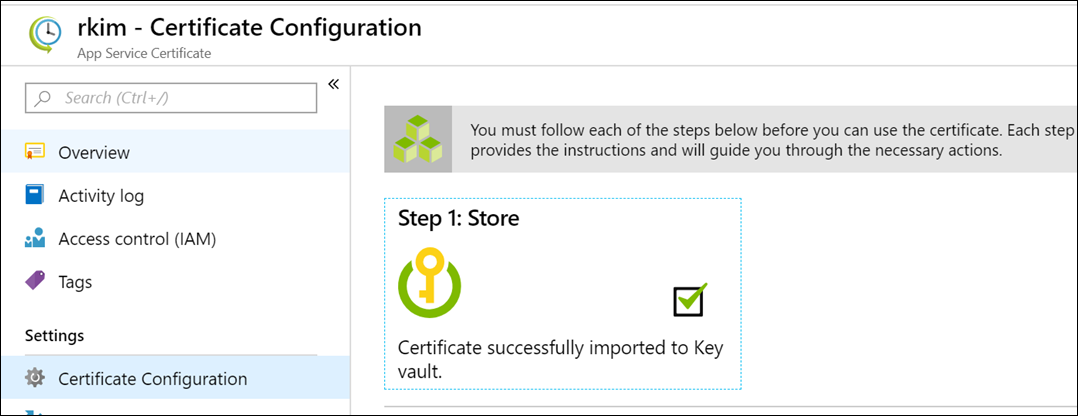 Renewing the Azure App Service SSL Certificate in an Application ...